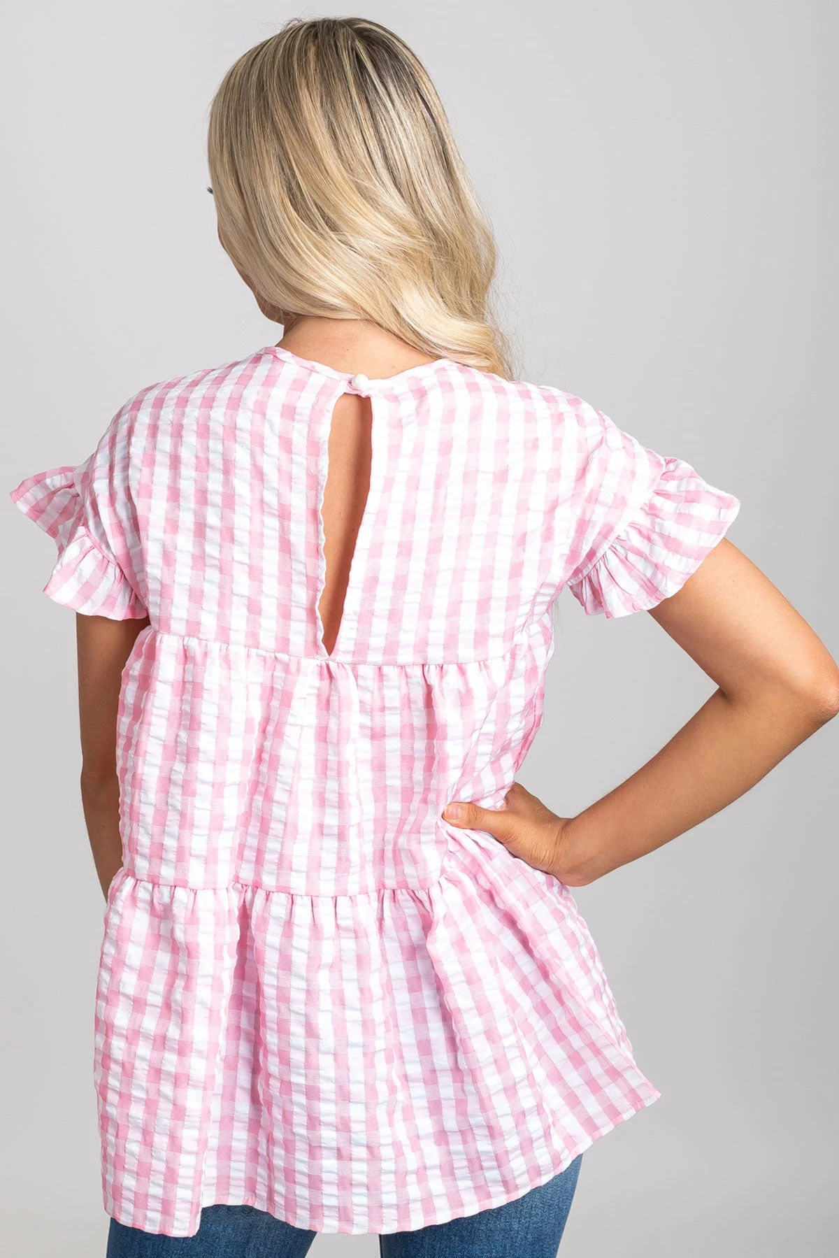 2 Hearts Be Unforgettable Gingham Peplum Top 10 2 Hearts Be Unforgettable Gingham Peplum Top - Image 10