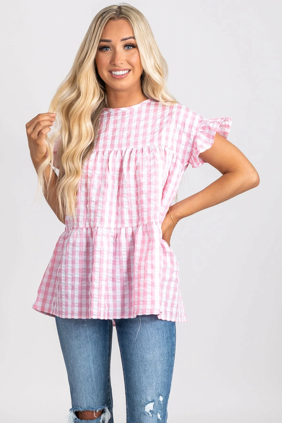 2 Hearts Be Unforgettable Gingham Peplum Top 9 2 Hearts Be Unforgettable Gingham Peplum Top - Image 9