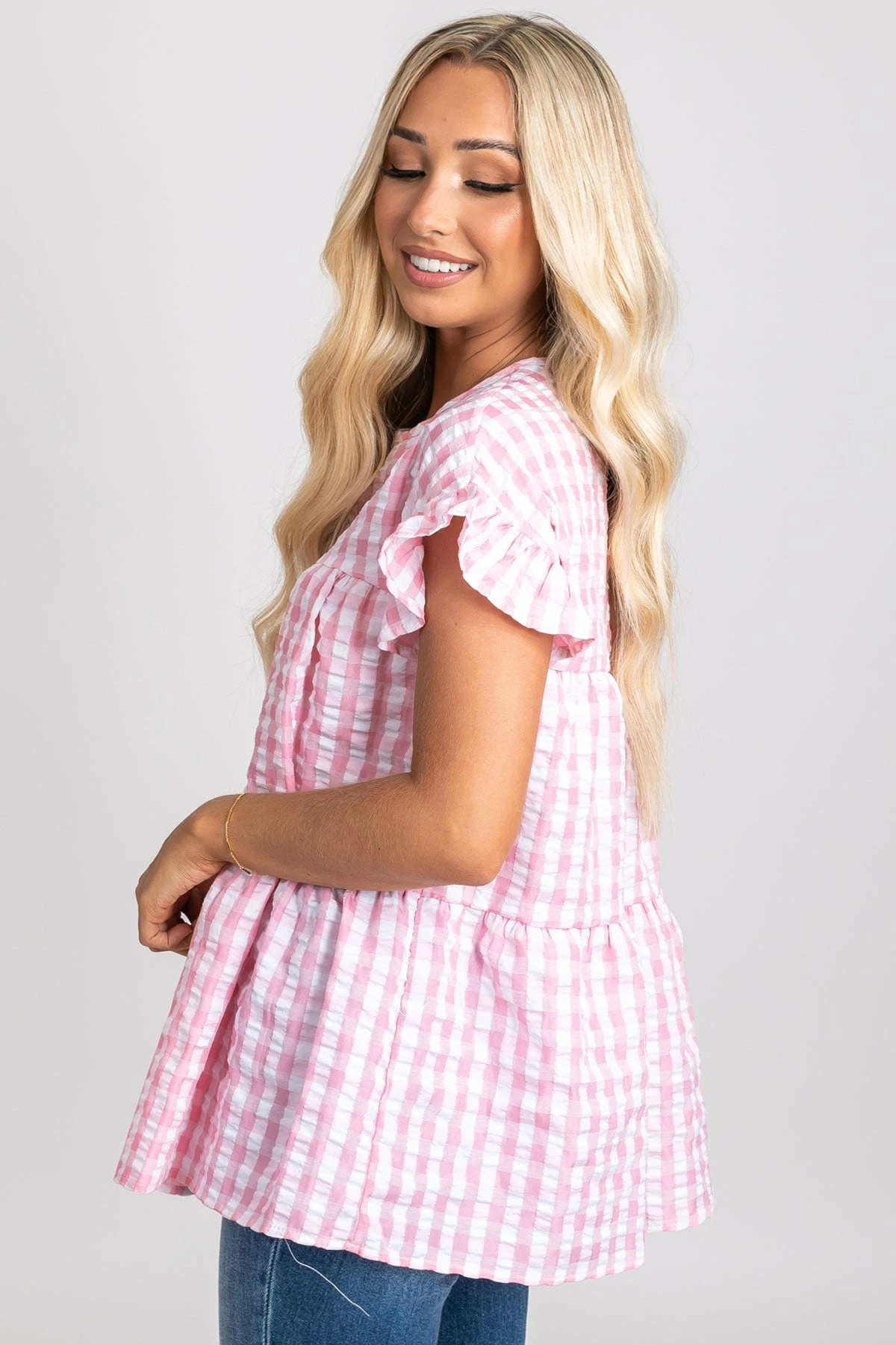 2 Hearts Be Unforgettable Gingham Peplum Top 11 2 Hearts Be Unforgettable Gingham Peplum Top - Image 11