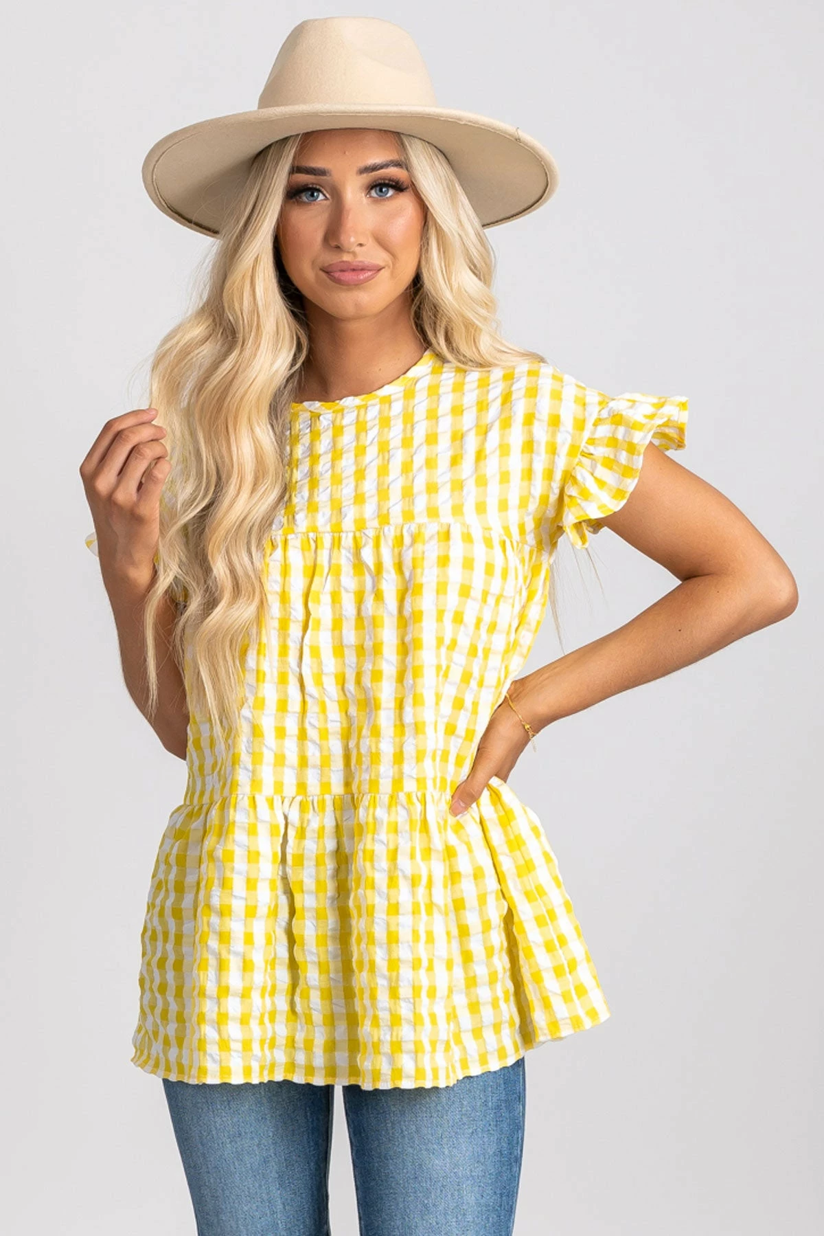 2 Hearts Be Unforgettable Gingham Peplum Top 12 2 Hearts Be Unforgettable Gingham Peplum Top - Image 12