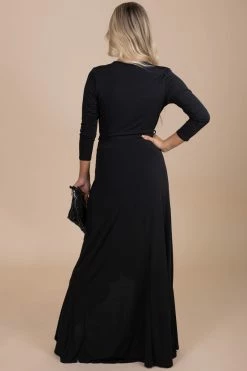 Janette Love You More Long Sleeve Maxi Dress -Bella Ella Sales black back 062a4b85 d9b7 4c00 9660 c6a91eb6ce50 5000x