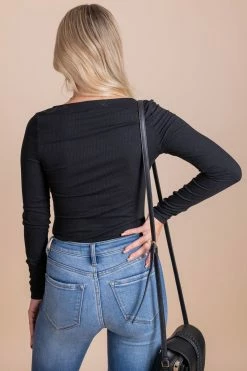 Almost Nothing Wild Romance Long Sleeve Bodysuit -Bella Ella Sales black back 6475abc2 f386 48fa a59a 08c1820bb80c 5000x