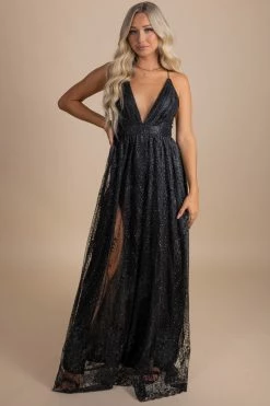 The Vintage Shop Attention Getter Shimmery Maxi Dress