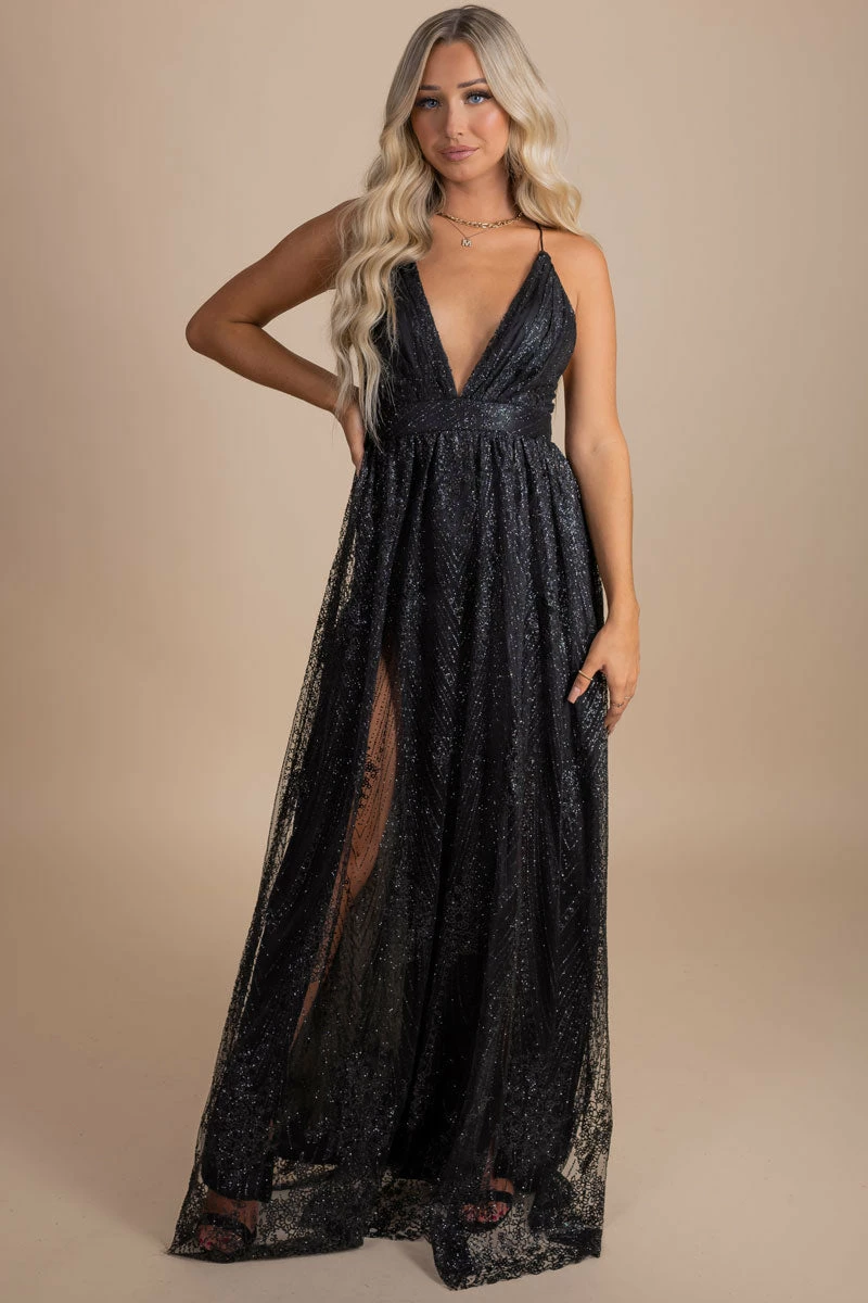 The Vintage Shop Attention Getter Shimmery Maxi Dress 1 The Vintage Shop Attention Getter Shimmery Maxi Dress