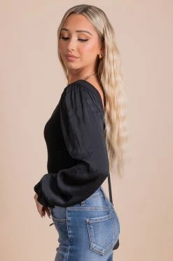 Almost Nothing First Kiss Long Sleeve Bodysuit -Bella Ella Sales black side 4afd5b58 b69d 4d55 99f0 0532287f32c6 5000x