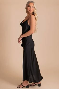 She + Sky Begin Again Satin Slip Dress -Bella Ella Sales black side aef8ada6 a230 4e72 8924 5810c0279e52 5000x