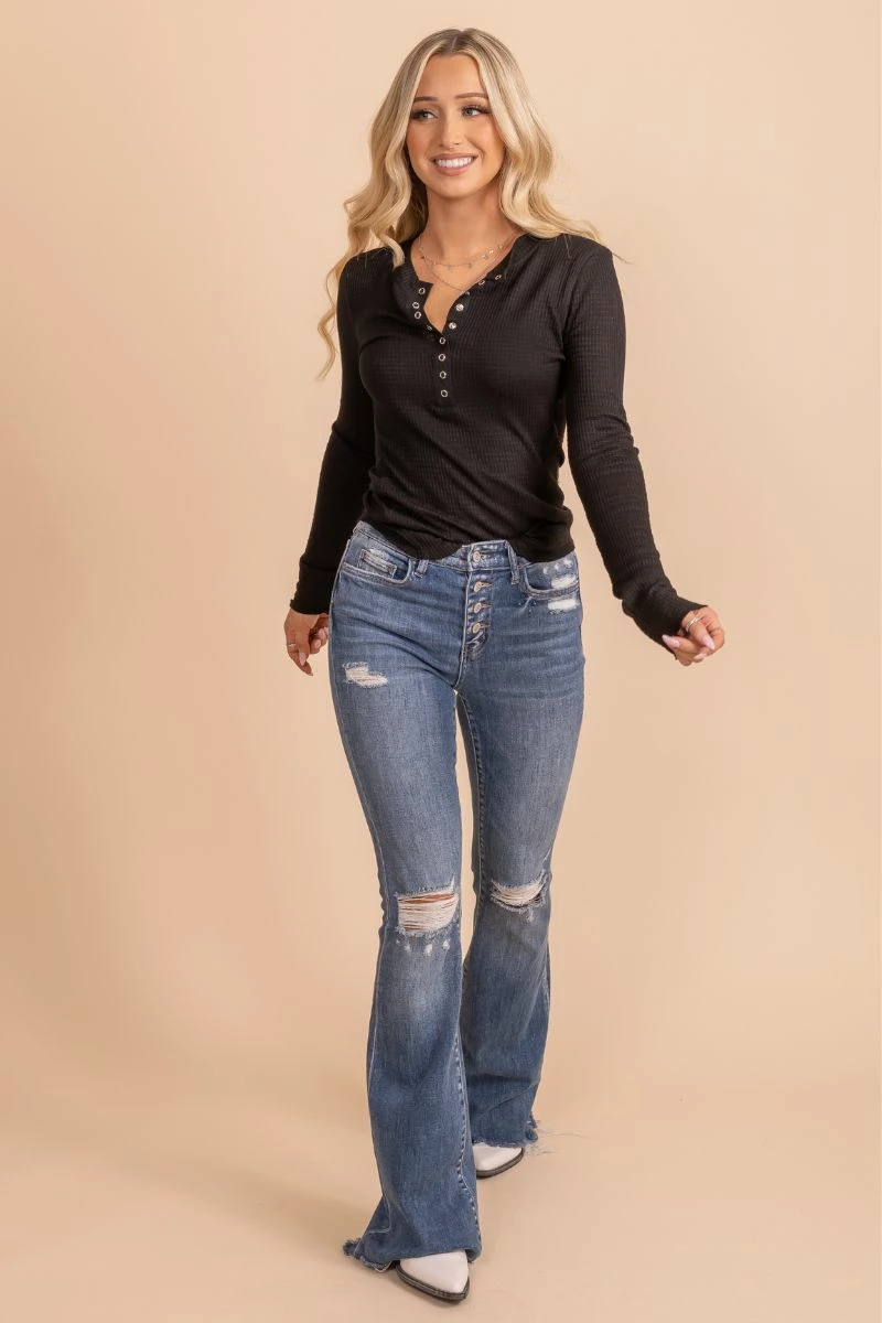 Zenana It's The Simple Things Waffle Knit Buttoned Top 8 Zenana It's The Simple Things Waffle Knit Buttoned Top - Image 8