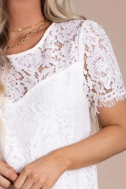 Jodifl Blissful Moments Lace Mini Dress - Off White -Bella Ella Sales blissful moments detail 5000x