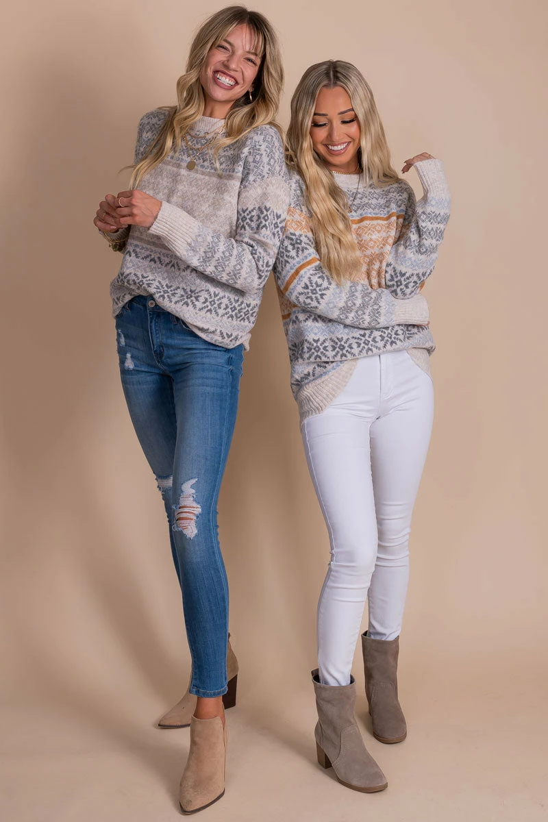 Be Cool My Favorite Season Nordic Print Sweater 4 Be Cool My Favorite Season Nordic Print Sweater - Image 4