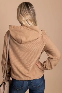 Reflex Just To See You Ribbed Hoodie -Bella Ella Sales brown back 908d6374 e8fd 450d a694 d3d8604cd6e0 5000x