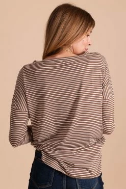 Ginger G Playing For Keeps Striped Long Sleeve Top -Bella Ella Sales brown back e4989a8d 756a 471d 862d 2bebf63b4c0c 5000x