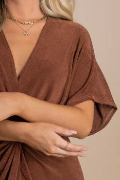 Lovely Day Dress To Impress Ruched Midi Dress -Bella Ella Sales brown detail 945251d8 b1e2 4641 9967 d83659215817 5000x