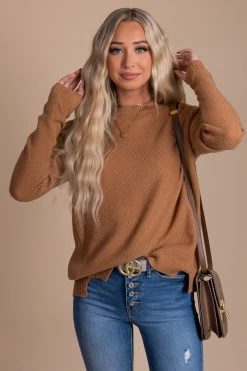 Be Cool Happy To Be Here Knit Sweater 11 Be Cool Happy To Be Here Knit Sweater -Bella Ella Sales brown front 0cda0327 4216 4bec b5e2 7ce6e3d3095a 5000x