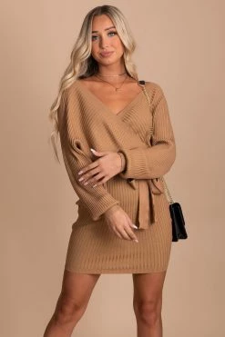 Love Tree / Style Melody Changing Seasons Mini Sweater Dress 12 Love Tree / Style Melody Changing Seasons Mini Sweater Dress -Bella Ella Sales brown front 174c0ca2 90c4 4935 a712 c2f494ab8e3e 5000x