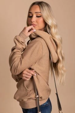 Reflex Just To See You Ribbed Hoodie -Bella Ella Sales brown side 62b674ac fc9a 43d5 8188 457aa32e85ab 5000x