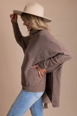 Zenana Highs And Lows Cowl Neck Tunic Top 26 Zenana Highs And Lows Cowl Neck Tunic Top -Bella Ella Sales brown side d17c0373 c21b 43bc ac59 2e012b1c598a 5000x