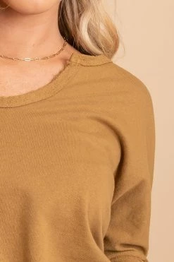 La Miel At The Coffee Shop Pullover Sweater -Bella Ella Sales brown top detail 5000x