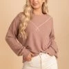 7th Ray Winds Of Winter Waffle Knit Top