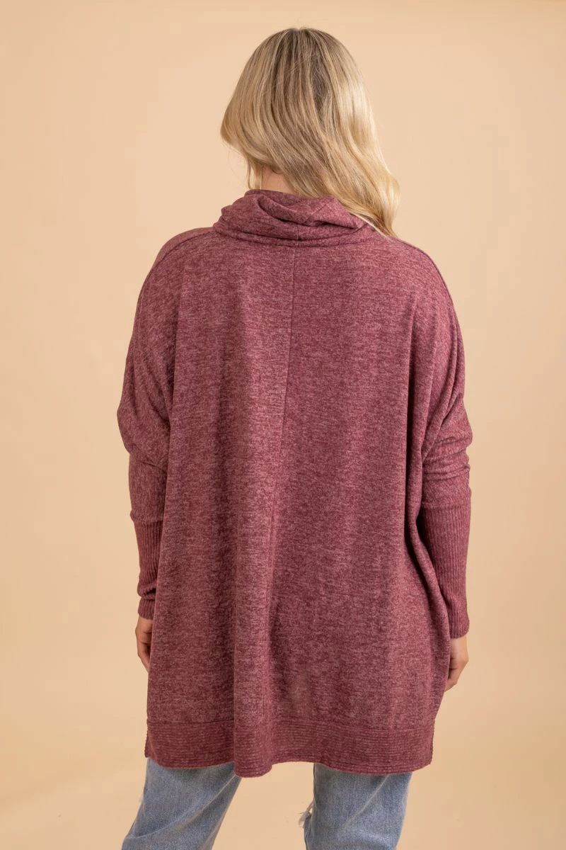 Zenana Highs And Lows Cowl Neck Tunic Top 3 Zenana Highs And Lows Cowl Neck Tunic Top - Image 3