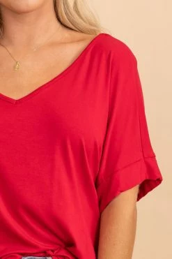 Zenana Wait For You V-Neck Top -Bella Ella Sales burgundy top detail 93beddee 7098 41fd 9e30 c918fedb70fe 5000x