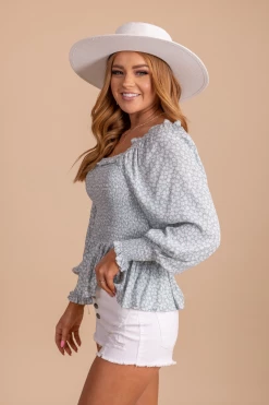 In Loom Desert Wildflower Smocked Long Sleeve Top 24 In Loom Desert Wildflower Smocked Long Sleeve Top -Bella Ella Sales desertwildflowersmockedtoplightblueside 5000x