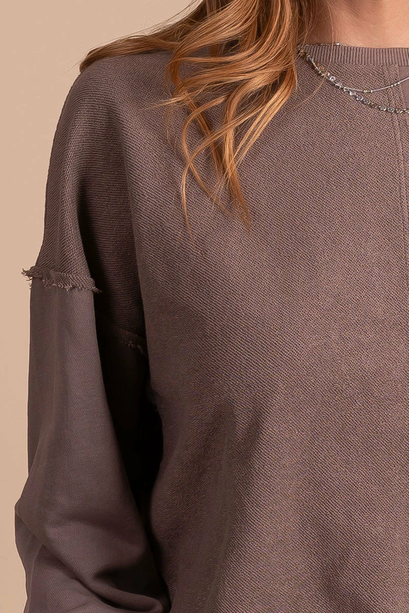 Blue B Hot Cocoa Long Sleeve Sweater - Dark Brown 3 Blue B Hot Cocoa Long Sleeve Sweater - Dark Brown - Image 3