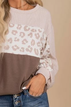 Macaron Falling Forever Animal Print Sweater - Light Brown -Bella Ella Sales detail 2f754602 512b 4d8b a431 c11e349d41c8 5000x