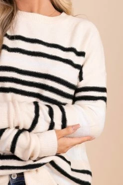 Stacatto Winter Wonderland Striped Long Sleeve Sweater - Off White -Bella Ella Sales detail 87eec70d 8513 4eae a25a d08182a599c1 5000x