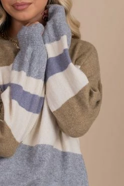 Be Cool Off The Record Striped Pullover Sweater - Gray -Bella Ella Sales detail 8c9abec6 06e8 429d afcf 6537af4049bf 5000x