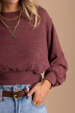 Kay Fashion Grateful Heart Puff Sleeve Pullover - Dark Pink -Bella Ella Sales detail c3c69be3 5fc0 4b2c 8925 f33686e4440b 5000x