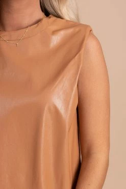 Le Lis Be Fearless Faux Leather Mini Dress - Light Brown -Bella Ella Sales detail dd3cf802 854c 425f ae71 8947e963ca4d 5000x