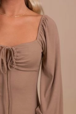 Le Lis Sugar Coated Puff Sleeve Mini Dress - Light Brown 7 Le Lis Sugar Coated Puff Sleeve Mini Dress - Light Brown -Bella Ella Sales detail e8e222e7 3e55 4000 88b8 c55200ab627c 5000x