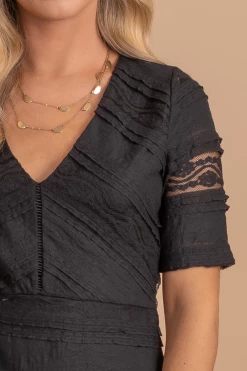 Polagram Effortlessly Elegant Knee-Length Dress 14 Polagram Effortlessly Elegant Knee-Length Dress -Bella Ella Sales effortlesslyelegantknee lengthdressblackdetail 5000x