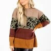 Lime N' Chili Get Loud Olive Color Block Sweater