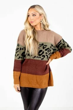 Lime N' Chili Get Loud Olive Color Block Sweater