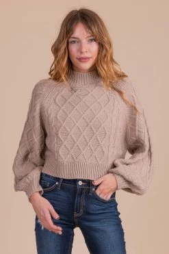 Dreamers All Too Well Cable Knit Sweater - Light Brown -Bella Ella Sales extra 91027e7e 9694 4787 a19a e4302bf442ee 5000x