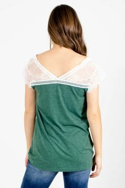 Shiying Fashion Feeling Good Lace Top -Bella Ella Sales feelinggoodtop green back 5000x