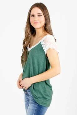Shiying Fashion Feeling Good Lace Top -Bella Ella Sales feelinggoodtop green side 5000x