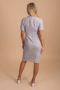 Polagram Fit For A Queen Knee-Length Dress 21 Polagram Fit For A Queen Knee-Length Dress -Bella Ella Sales fitforaqueenknee lengthgrayback 5000x