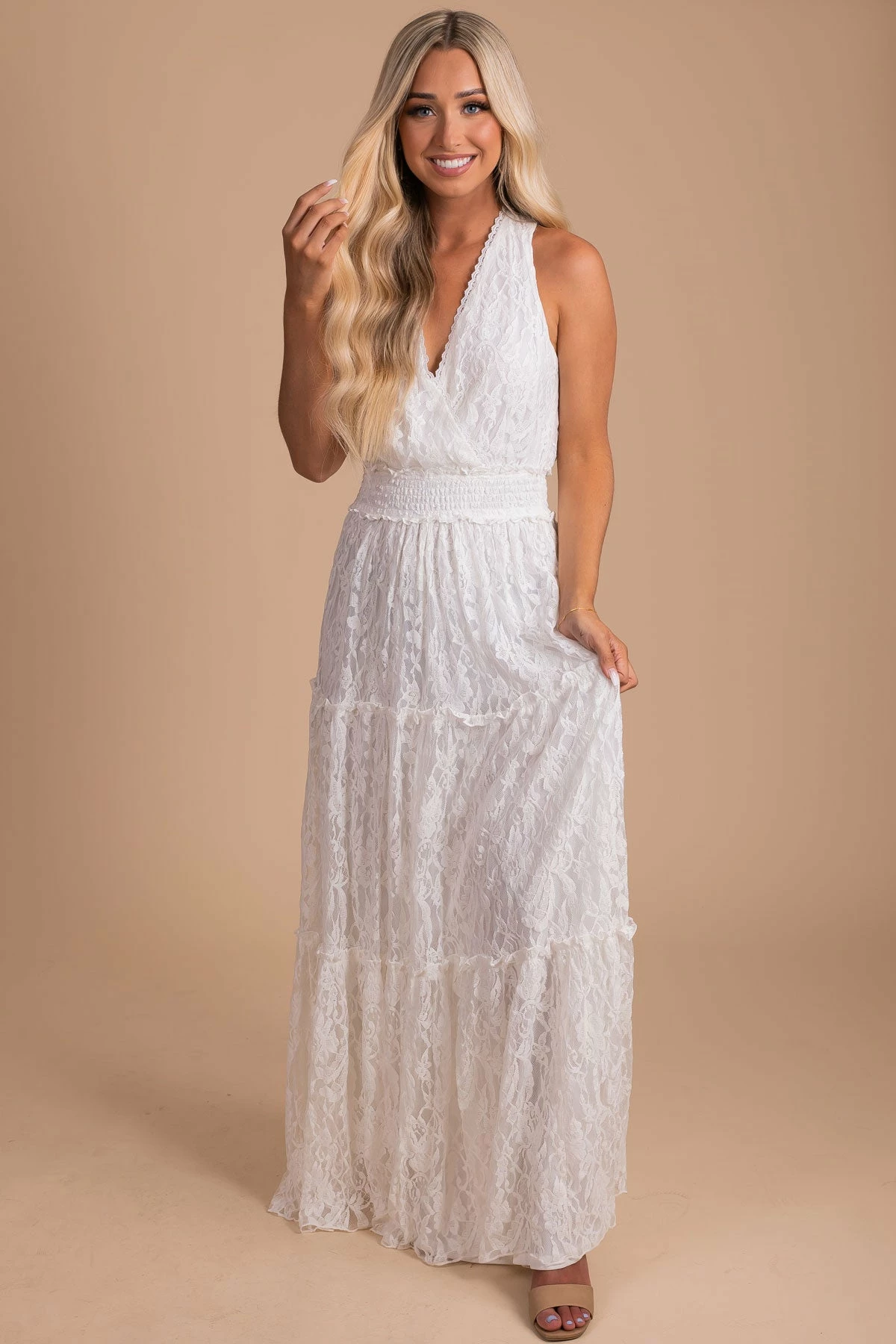 Flying Tomato Forever Mine Lace Maxi Dress - White 1 Flying Tomato Forever Mine Lace Maxi Dress - White