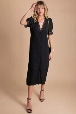 Kay Fashion Making Memories Button Down Slip Dress - Black -Bella Ella Sales front 2 de46df0f 3f2a 451e 9008 32edb48a9335 5000x
