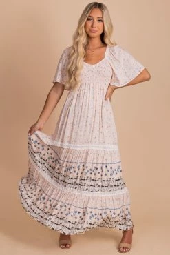 In Loom Flower Fields Smocked Maxi Dress - Pink