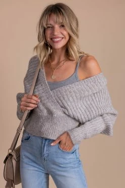 SOB Once In A Lifetime Long Sleeve Wrap Sweater -Bella Ella Sales front 2c29820f c881 4717 abc6 890ac5a471f9 5000x
