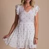 E&M/Mine Live A Little Polkadot Mini Dress - Off White