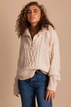 Sweaterland Warm Embrace Chunky Cable Knit Sweater - Off White -Bella Ella Sales front 909bda63 bd7f 410e 8b7a 13bf69965675 5000x