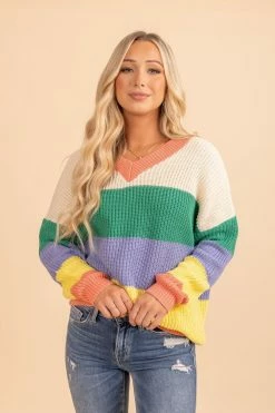 Wholesale Fashion Trends Life In Color Striped Sweater
