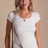 Bella Ella Boutique Cream Long Fit Seamless Tee