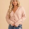 Wholesale Fashion Trends Pink Promises Button Up Sweater