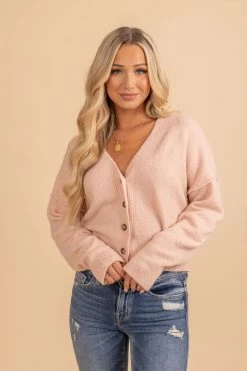 Wholesale Fashion Trends Pink Promises Button Up Sweater