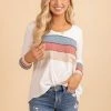 Bibi True To Self Color Blocked Striped Top